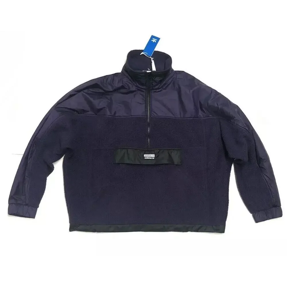 Adidas Sherpa Pullover Jacket Size M Track Coat Purple ED7185 RYV LIT